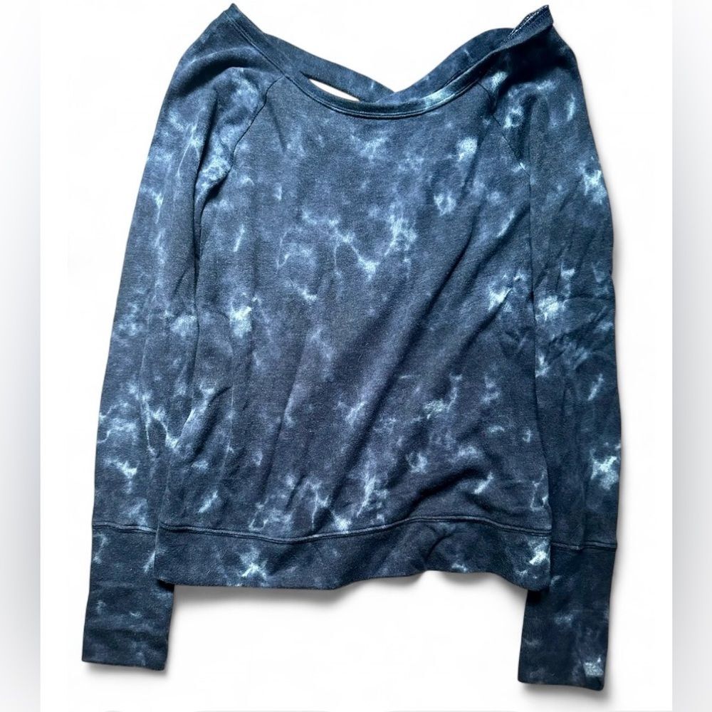 SO Women's Blue Clouds Off-Shoulder Sweatshirt